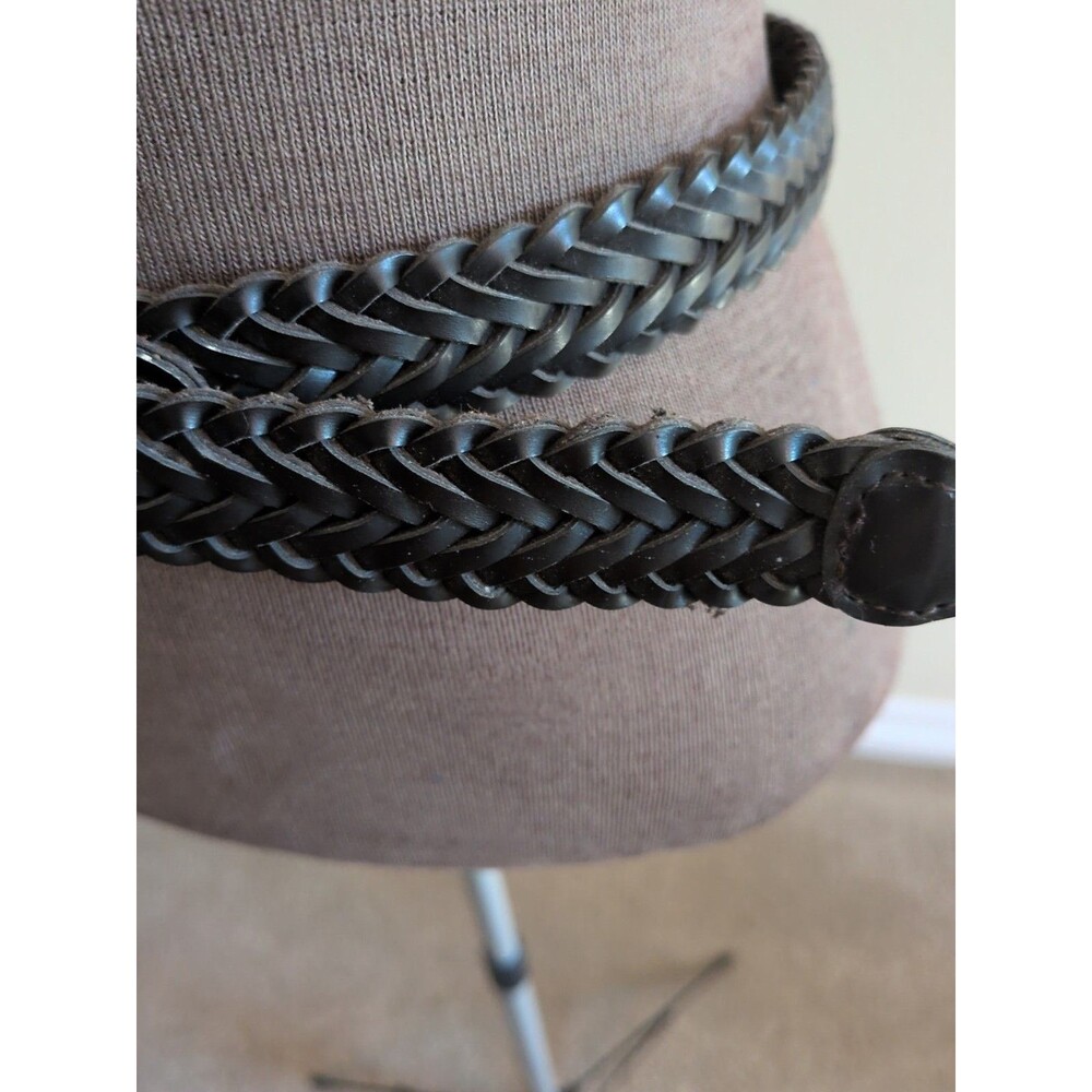 Brown Leather Woven 1 Inch Braided Brown Belt Size 36 Inches